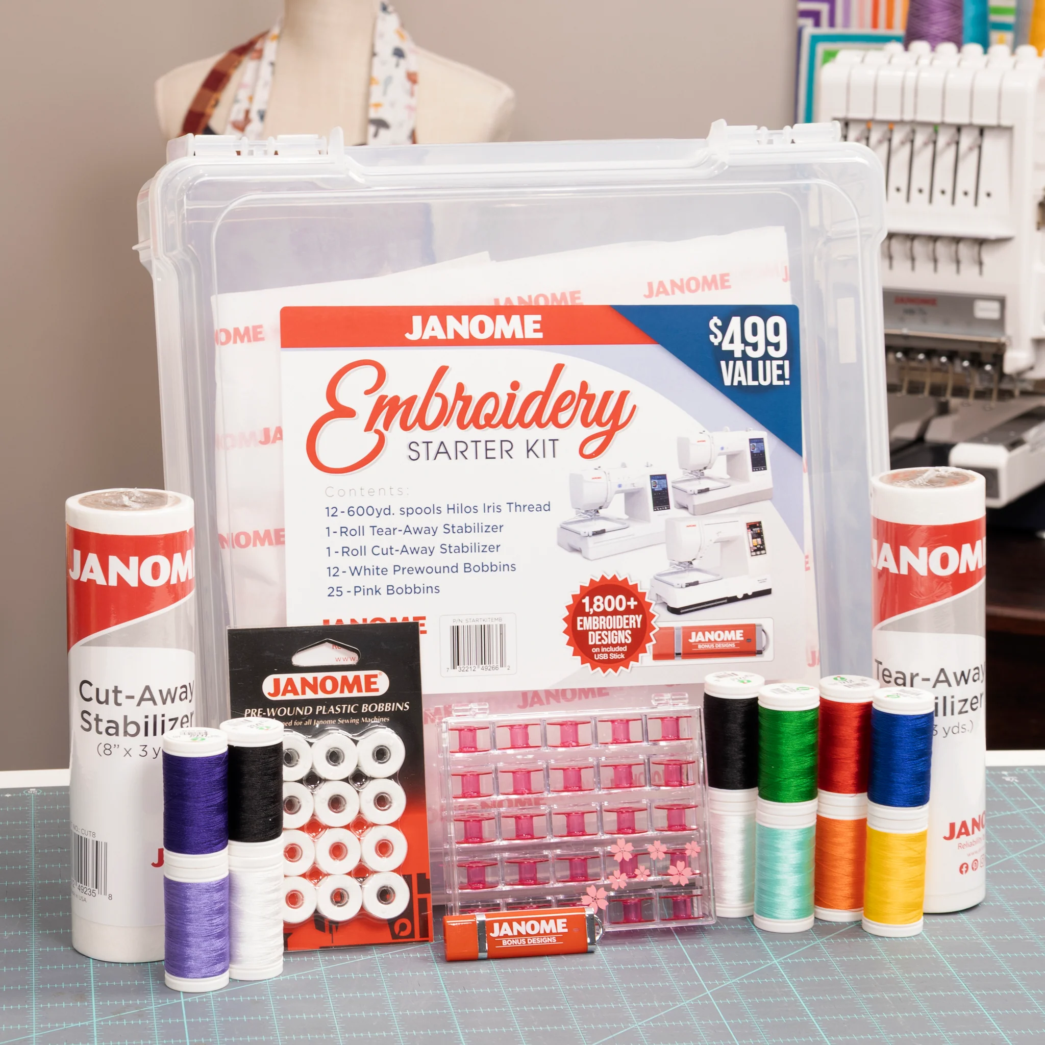 Janome Memory Craft 100E Embroidery Machine w/ FREE Bonus Bundle - Image 14